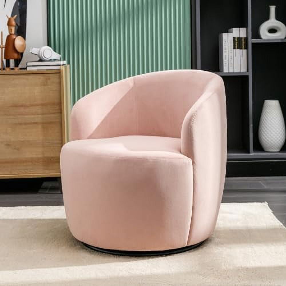 HBBOOMLIFE Swivel Barrel Chair Teddy Sherpa Upholstered Modern Round