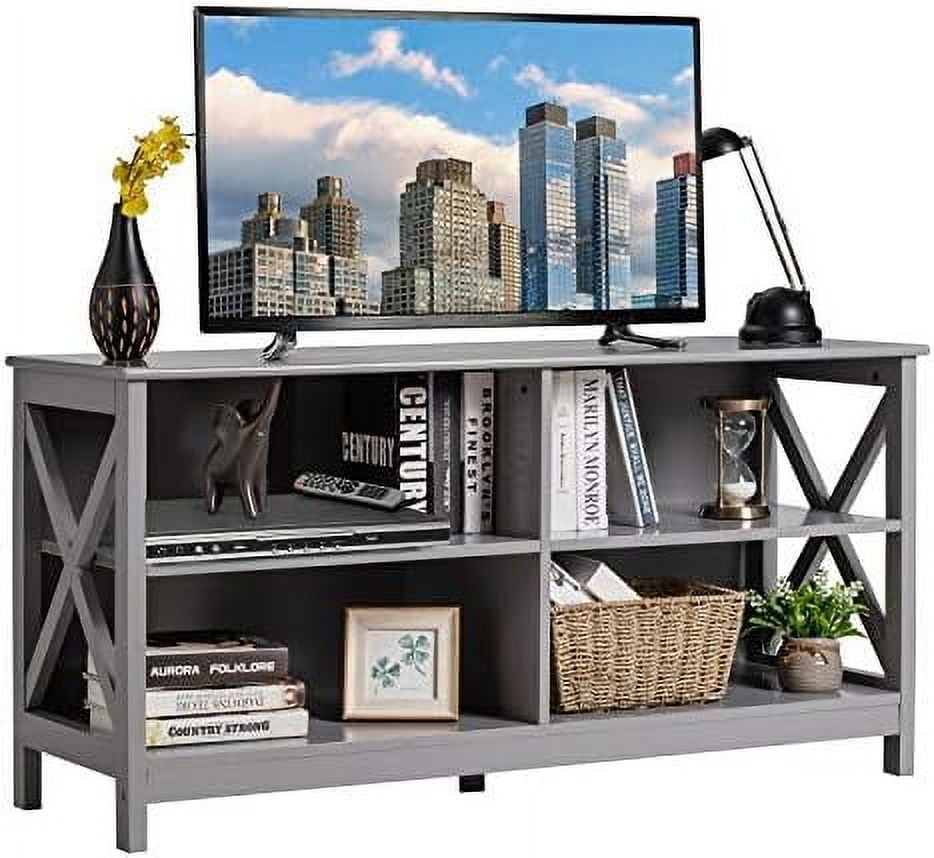 HBBOOMLIFE TV Stand for TVs up to 55 Inch Farmhouse Wood Entertainment