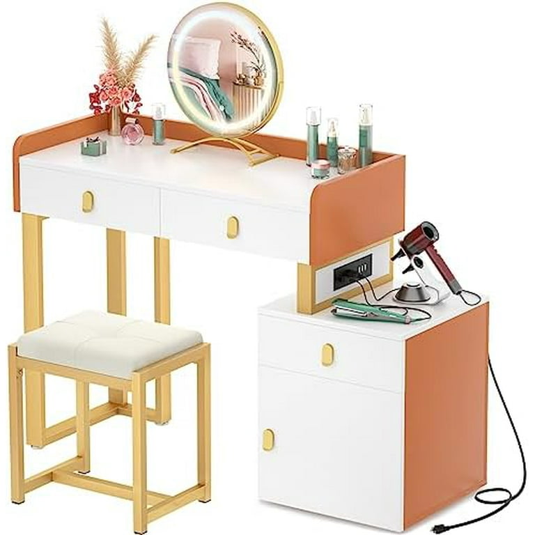 HBBOOMLIFE Vanity Desk with Mirror and Lights Makeup Vanity Table