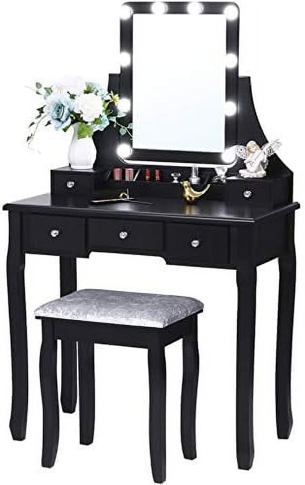 HBBOOMLIFE Vanity Set with Lighted Mirror Dimming Touch Screen Switch