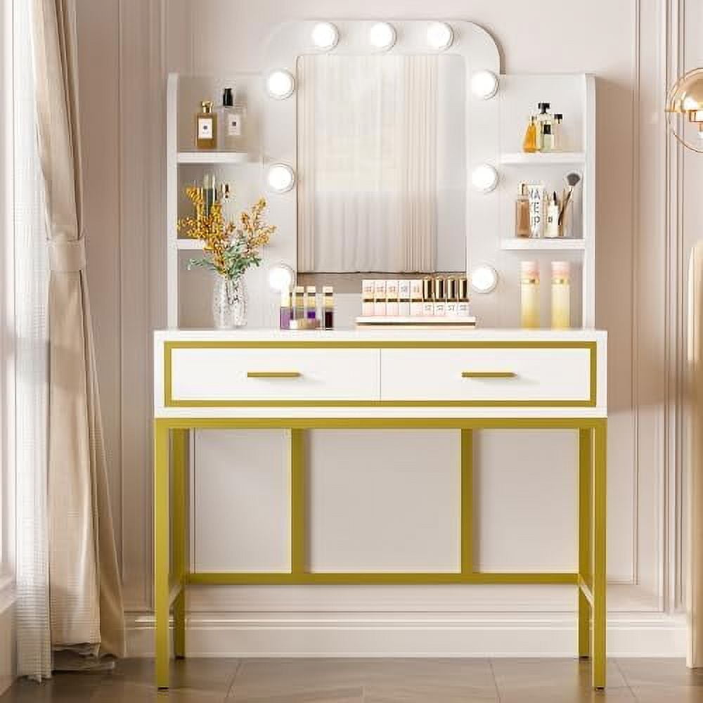 HBBOOMLIFE Vanity Set Makeup Vanity Desk with LED Lights and Mirror