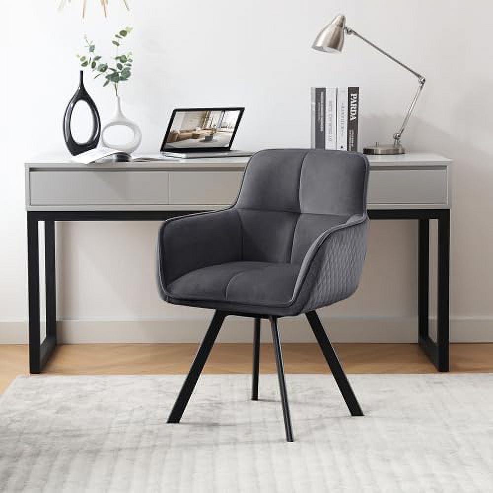 HBBOOMLIFE Velvet Office Desk Chair Comfy Upholstered Task Chair