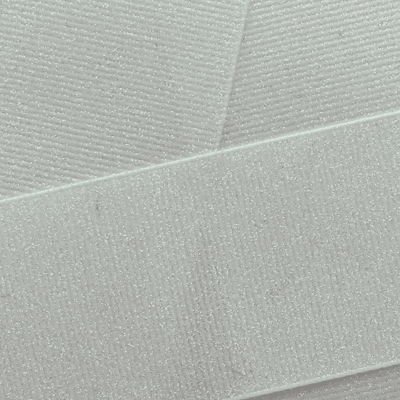 HBC 1.5" Dazzle Glitter Grosgrain Ribbon Silver 100 Yard