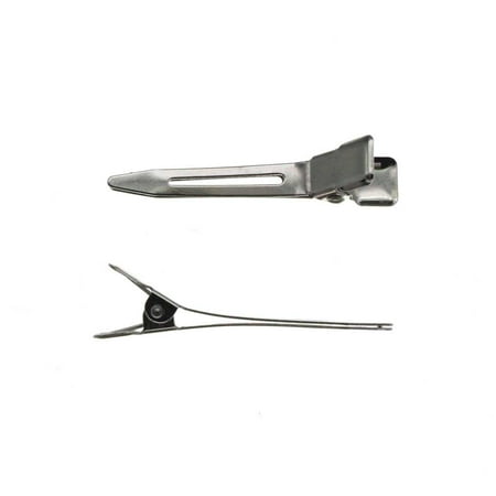 HBC 1.75 Inch Hair Clips Single Prong Metal Alligator Clips - 144 Pack