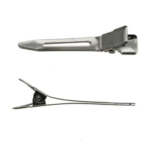 HBC 1.75 Inch Hair Clips Single Prong Metal Alligator Clips - 24 Pack