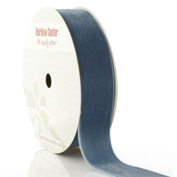 1" Velvet Ribbon 338 Antique Blue 5 Yard