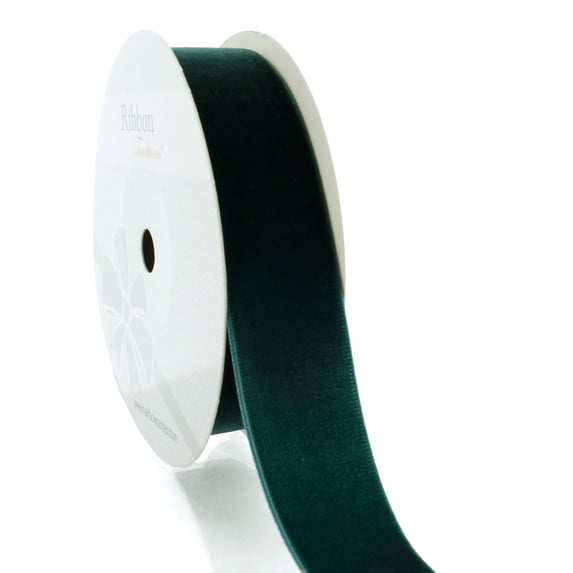 1" Velvet Ribbon 593 Hunter Green 25 Yard