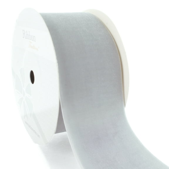 2" Velvet Ribbon 009 Silver 5 Yard