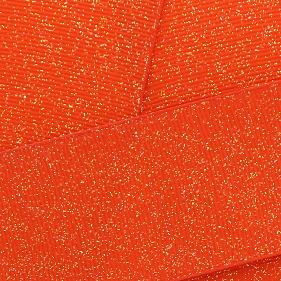 HBC 3/8" Dazzle Glitter Grosgrain Ribbon Orange 100 Yard