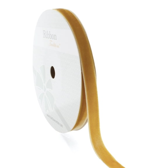 3/8" Velvet Ribbon 693 Antique Gold 25 Yard