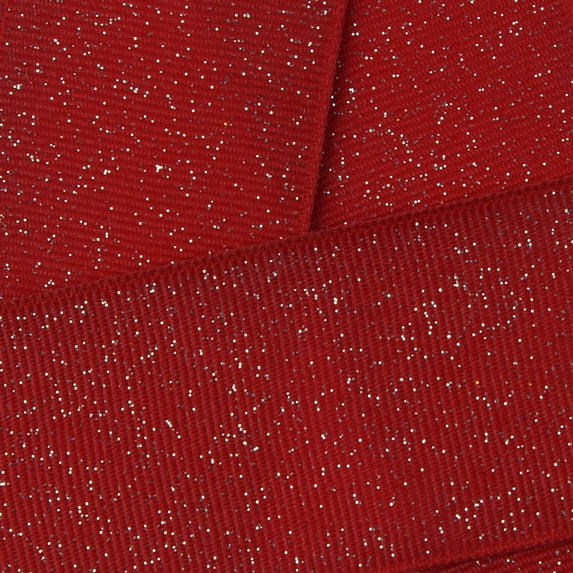 3" Dazzle Grosgrain Glitter Ribbon 250 Red 100 Yard