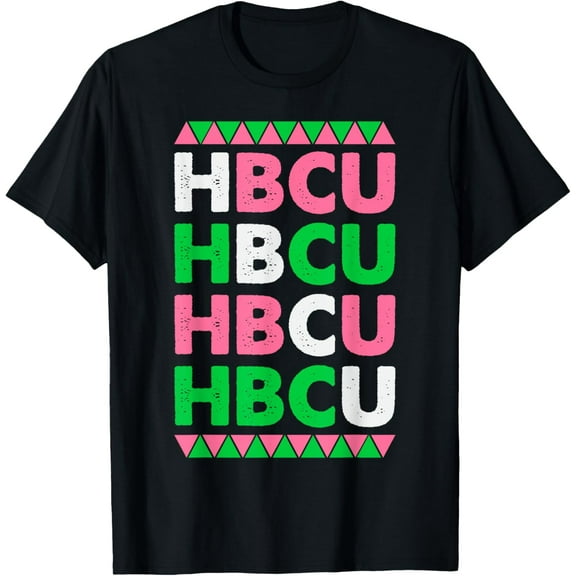 HBCU Pink and Green. Historically Black College University T-ShirtMen and women, Black T-shirt, size: Extra large