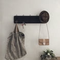 thumbnail image 1 of HBCY Creations 24" Wall Mounted Storage Rack - Pine Wood Construction - Black Wash Finish - 5 Hooks - Ideal for Entryway, Kitchen, Bathroom and More, 1 of 7