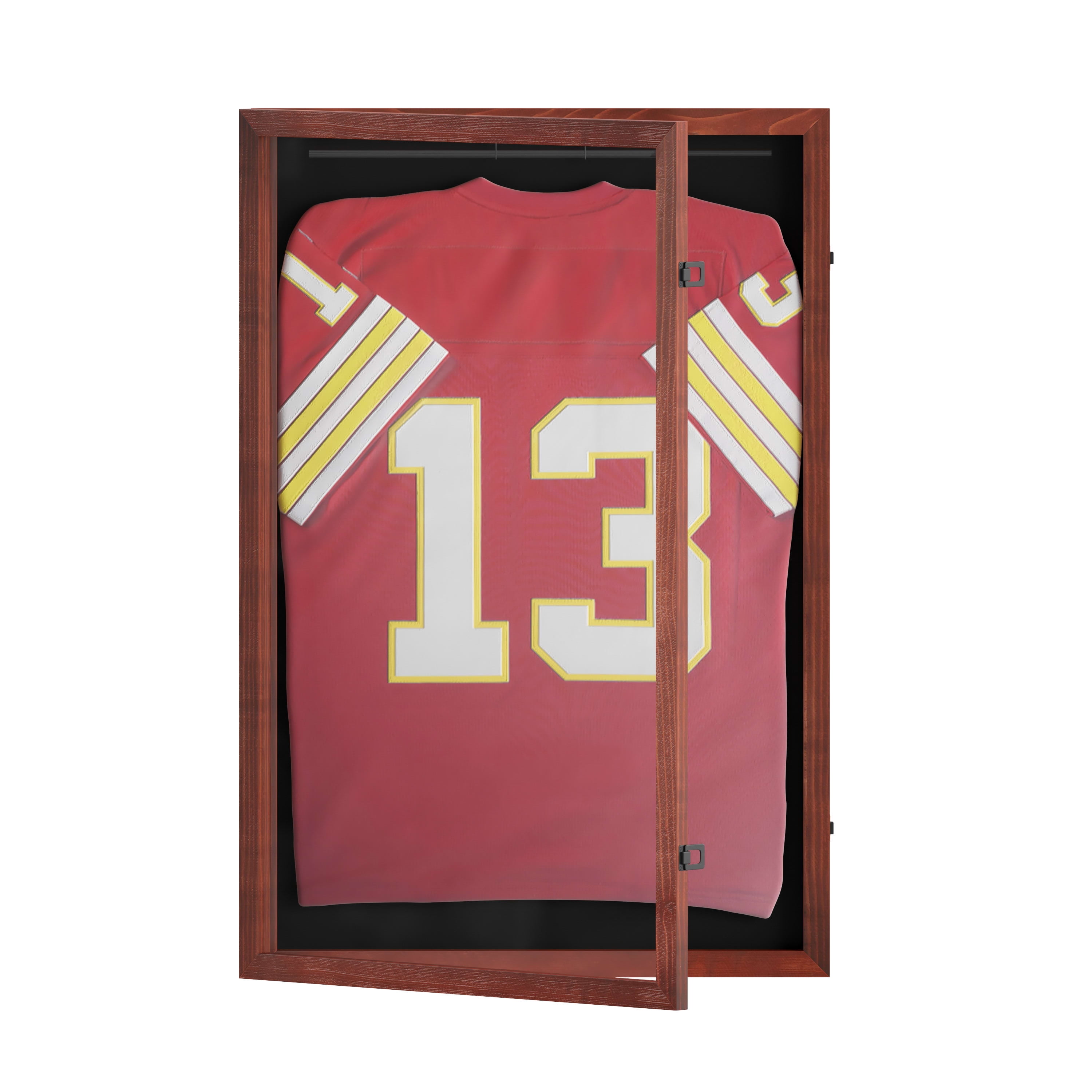 Mahogany 24x36 Lockable Wall Mounted Jersey Display Case