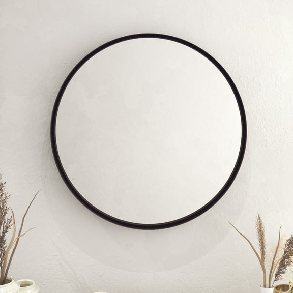 HBCY Creations 27.5" Large Round Mirror - Beautiful Brushed Bronze Wall Mirror - Handcrafted Oil Rubbed Circle Mirror - Metal Framed Decorative Mirrors for Wall