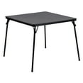 thumbnail image 1 of HBCY Creations Folding Card Table - Black Vinyl Tabletop - Black Metal Frame - Lightweight Design, 1 of 11
