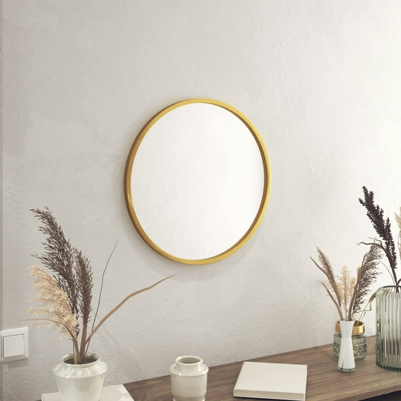 HBCY Creations Gold Circle Wall Mirror 20 Inch Round Wall Mirror for Entryways, Washrooms, Living Rooms and More (Gold, 20")