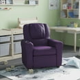 thumbnail image 1 of HBCY Creations Kid's Recliner - Purple Vinyl Upholstery - Integrated Cupholder - Padded Headrest - Safety Recline Feature, 1 of 11