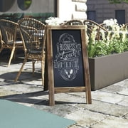HBCY Creations Rustic Brown Magnetic Outdoor A-Frame Chalkboard Sign / Extra Large 40 x 20 Free Standing Chalkboard Easel / Sturdy Sidewalk Sign Sandwich Board