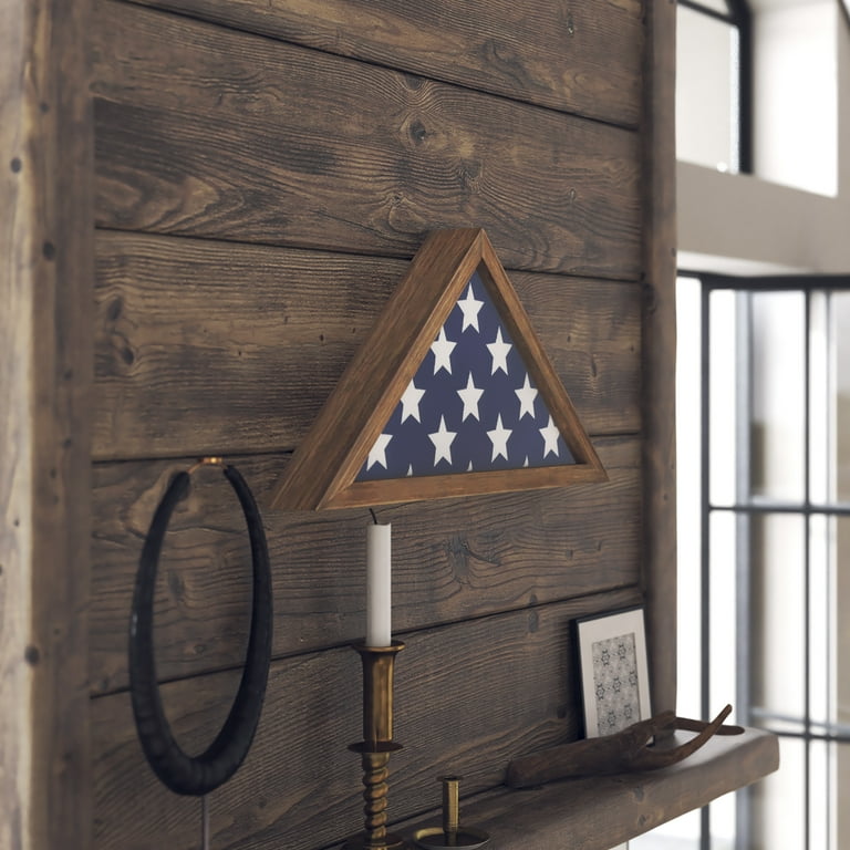 Rustic Weathered Grey Reclaimed Wood Triangle Wooden Display Flag Case Rustic Weathered Grey Reclaimed Wood Triangle Wooden Display Flag Case
