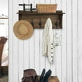 thumbnail image 1 of HBCY Creations Rustic Wall Mounted Coat Rack Shelf, Brown, 1 of 9