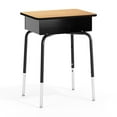 thumbnail image 1 of HBCY Creations Student Desk - Natural Top - Height Adjustable Legs - Crisscross Frame for Added Stability - Open Front Book Box - Pencil Grooves, 1 of 9