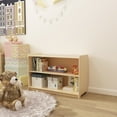 thumbnail image 1 of HBCY Creations Two Section Storage Shelf - 24"Hx36"L - Engineered Wood Construction - Natural Finish - Rounded Safety Corners - Anti-Tip Safety Strap, 1 of 13