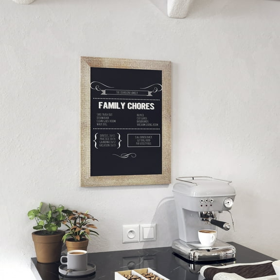 HBCY Creations Weathered Magnetic Wall Chalkboard, 18" x 24", Framed Decorative Chalkboard with Eraser - For Kitchen, Weddings, Restaurant Menus and More!