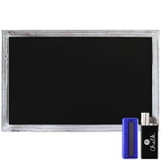 HBCY Creations White Washed Magnetic Wall Chalkboard, Small 11 x 17 Framed Decorative Chalkboard with Eraser - For Kitchen Decor, Weddings, Menus and More!