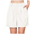 thumbnail image 1 of Bysome Womens Shorts Casual Summer Dressy Casual Elastic Waist Wide Leg Suit Tailored Shorts Comfy Elagant Work Trouser Shorts White M, 1 of 9