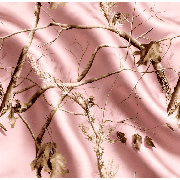 HBDesign 60 Inch Pink Camo Satin Fabric Premium Polyester Camouflage Material for DIY Crafts, Apparel, and Home Decor by the yard(1 yard)