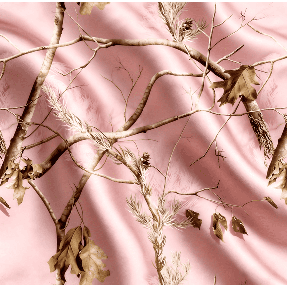 HBDesign 60 Inch Pink Camo Satin Fabric Premium Polyester Camouflage Material for DIY Crafts, Apparel, and Home Decor by the yard(5 yard)