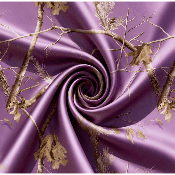 HBDesign 60 Inch Purple Camo Satin Fabric by the Yard, Premium Polyester Satin Camouflage Cloth, Vibrant Purple Camo Patterned Satin Material for Sewing Crafts Home Decor(3 yard)