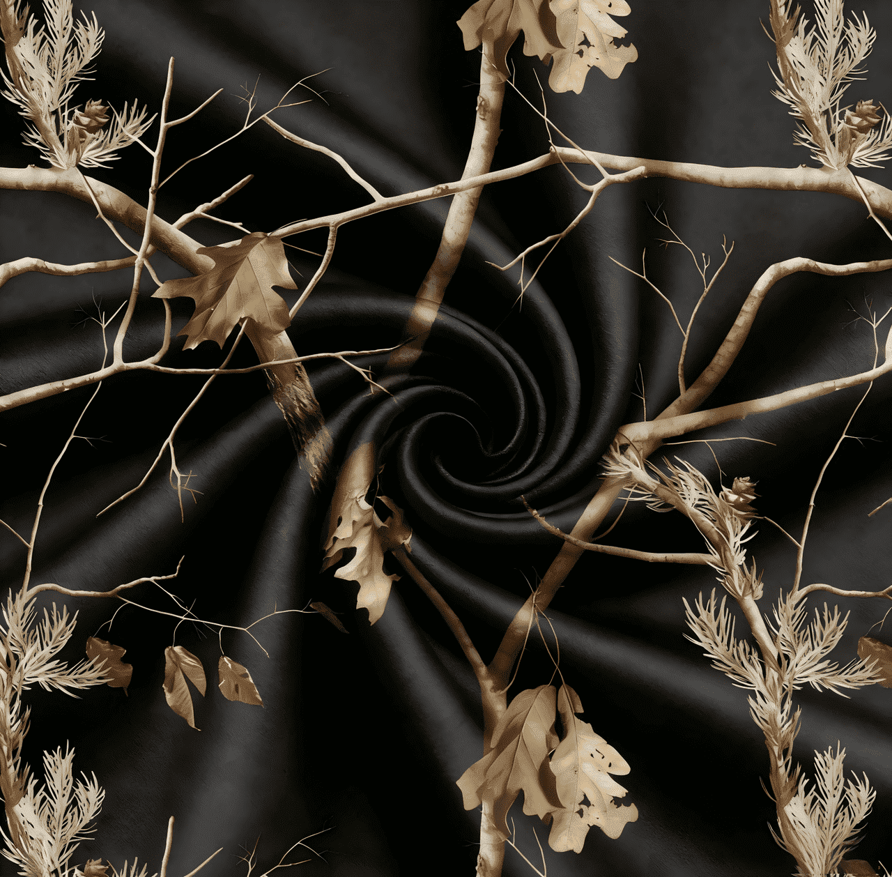 HBDesign 60 In by the yard Black Camouflage Satin Fabric Realistic Tree Branch Camo Material for DIY Home Decor, Apparel, Upholstery, and Crafts Luxurious(3 yard)