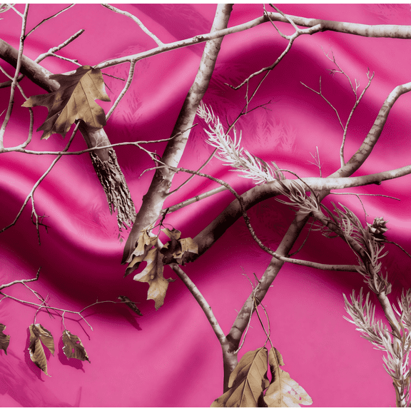 HBDesign 60in Fuchsia Camo Satin Fabric,Vibrant Camouflage red Craft Cloth for Sewing,Home Decor DIY Upholstery by the yard(1 yard)