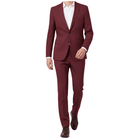 HBDesign Men's 2 Piece Linen Suit Slim Fit Summer Wedding Business Casual Blazer Pants Set