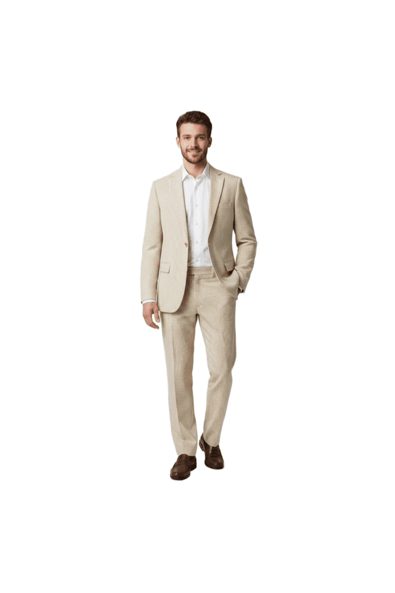 HBDesign Men's 2 Piece Seersucker Suit Set Lightweight Breathable Striped Blazer Pants for Business Casual Wedding Daily Wear Multiple Colors