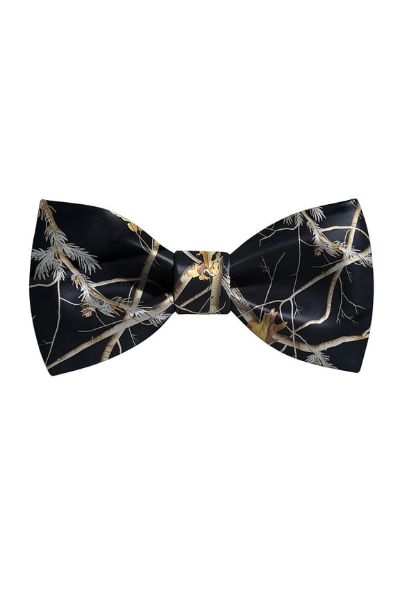 HBDesign Men's Camo Bow Tie Adjustable Regular Fit for Formal Business & Parties(Black)