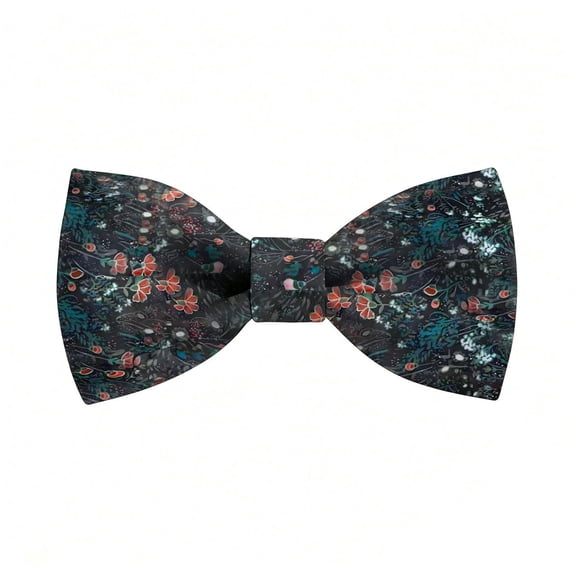 HBDesign Men's Camo Bow Tie Adjustable Regular Fit for Formal Business & Parties(Dark Green floral)
