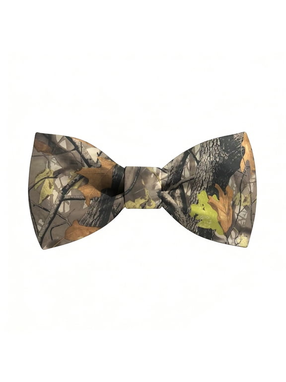 HBDesign Men's Camo Bow Tie Adjustable Regular Fit for Formal Business & Parties(Light Brown)