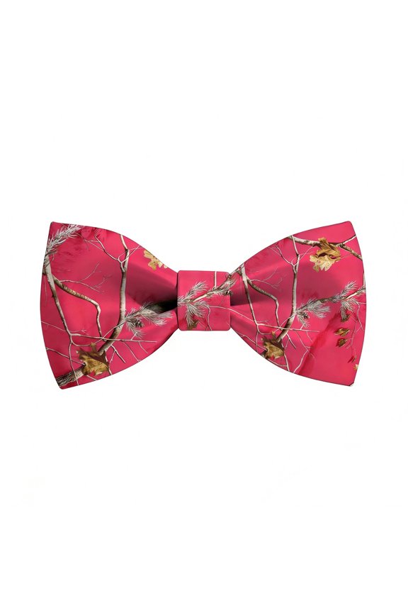 HBDesign Men's Camo Bow Tie Adjustable Regular Fit for Formal Business & Parties(Red)