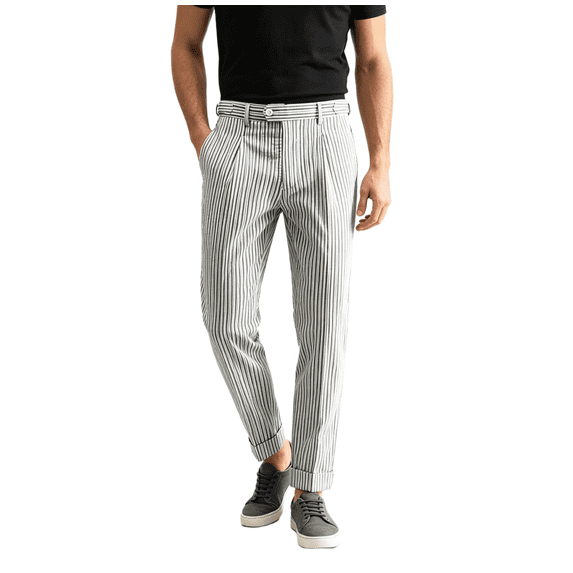 HBDesign Men's Lightweight Striped Summer Pants Quick Dry Breathable Slim Fit