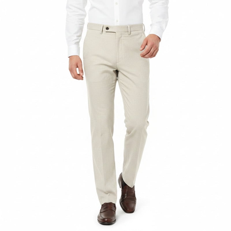 linen blend dress pants men Linen-blend Drawstring Elastic Waist Pant