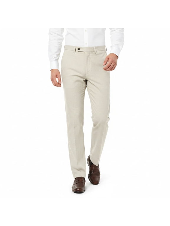 Men's Linen Blend Pants, Lightweight Breathable Trousers for Business Daily Wear