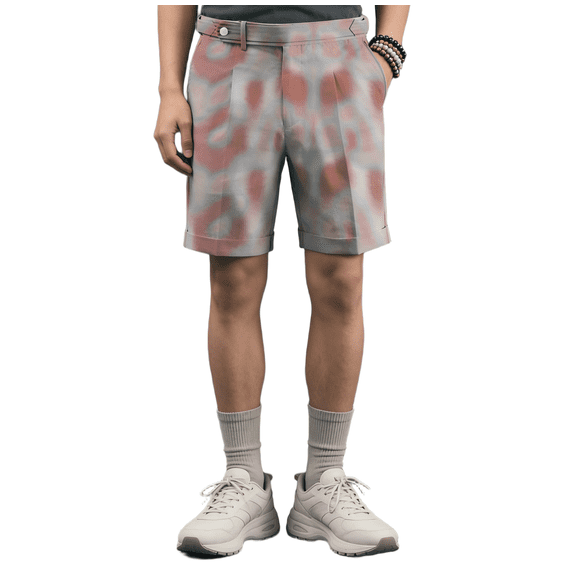 HBDesign Men's Summer Lightweight Breathable Casual Shorts - Gradient Print Adjustable Waist Knee Length Shorts for Beach Vacation Daily Wear