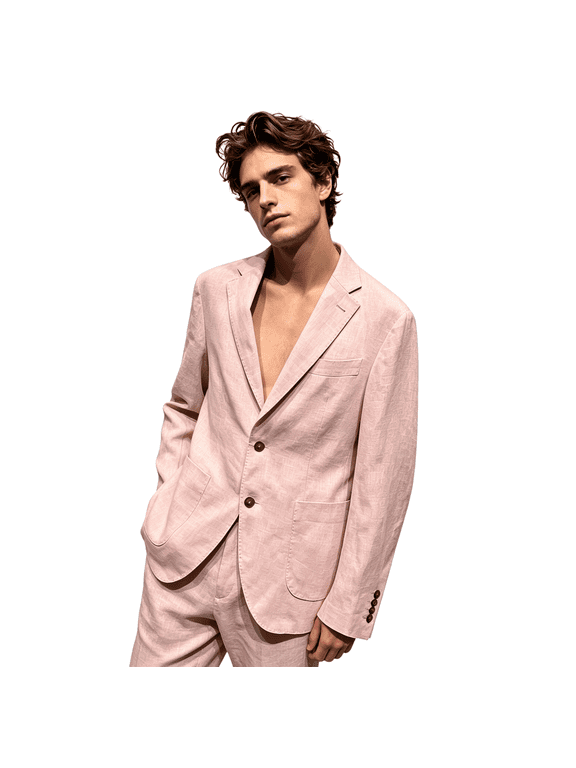 Men's Summer Linen Blazer Lightweight Unstructured Casual Suit Jacket Business Casual Daily Wear Breathable Sport Coat