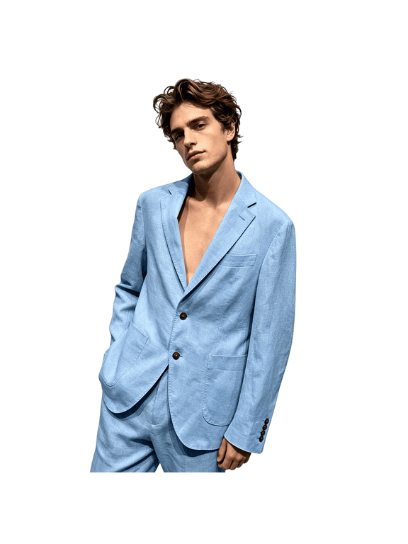 Men's Summer Linen Blazer Lightweight Unstructured Casual Suit Jacket Business Casual Daily Wear Breathable Sport Coat