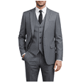 thumbnail image 1 of HBDesign Mens 3 Piece Suit Set Summer Lightweight Slim Fit Blazer Vest Pants Pinstripe for Business, 1 of 7