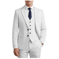 thumbnail image 1 of HBDesign Mens 3 Piece Suit Set Summer Lightweight Slim Fit Blazer Vest Pants Pinstripe for Business, 1 of 7