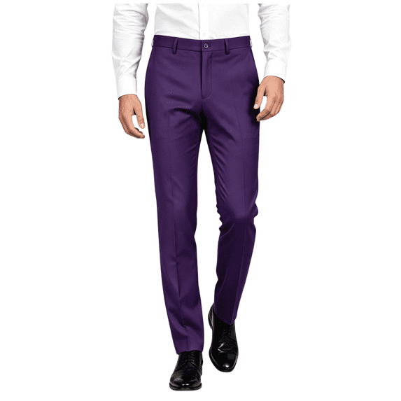 HBDesign Mens All Season Serge Dress Pants Classic Fit Business Formal Work Trousers